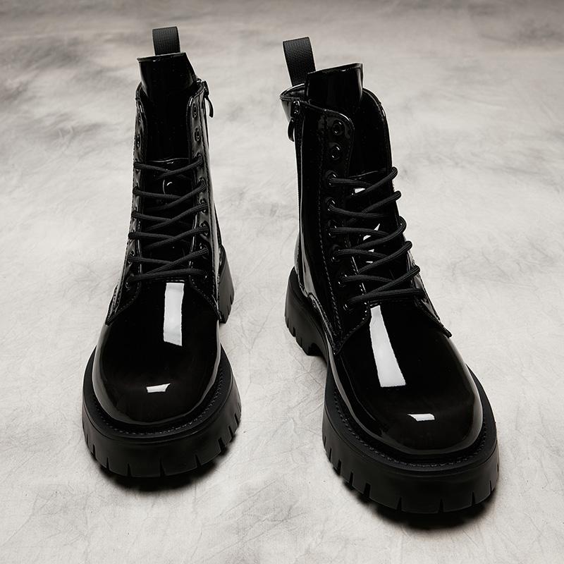 Herr lyxmode fest nattklubbsklänningar platåstövlar lackskor stilig cowboykänga hög topp botas hombre zapato