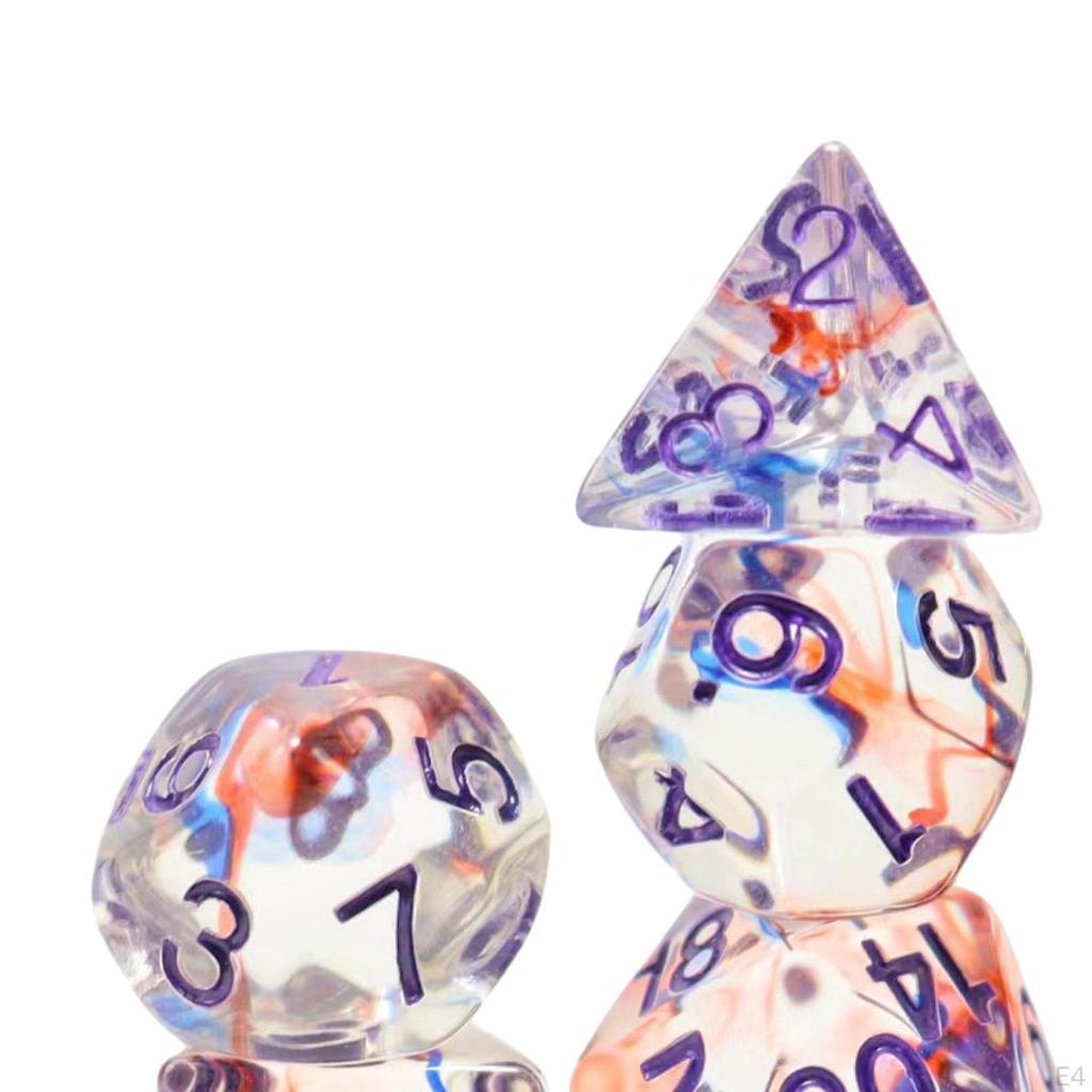 7 Pieces Multi Sided Game Dices, Dice Set, Dices Polyhedral for Bar