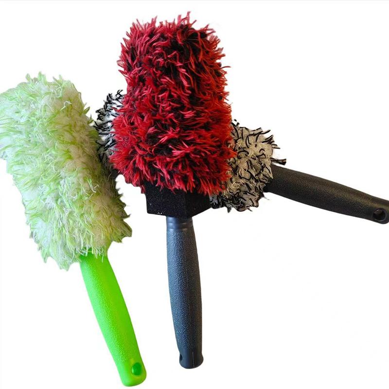 Spazzola per Pulizia Auto Portatile Peluche per Pneumatici e Cerchi Accessori per la Cura dell'Auto Spazzola Multifunzione Spazzola per Pulizia Ruote Auto