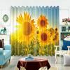 Modern High Shading Curtain Sunflower Landscape Painting Boys Children Room Bedroom Living Room Floating Window Blackout Drape