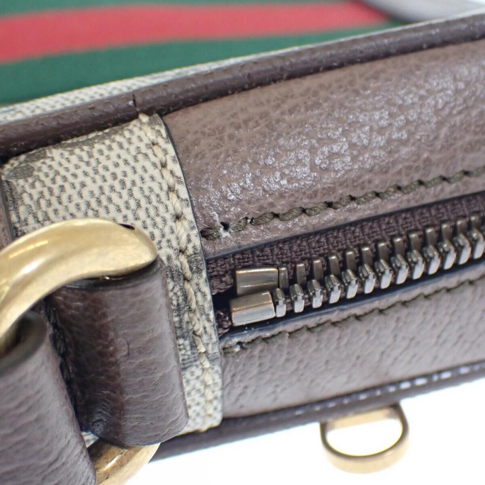 Gucci Schultertasche Braun PVC-beschichtetes Canvas/Leder Damen