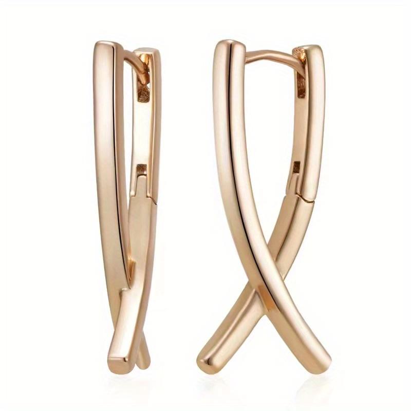 1 Pair Golden Color Cross Earrings Women Wedding Drop Earrings Jewelry