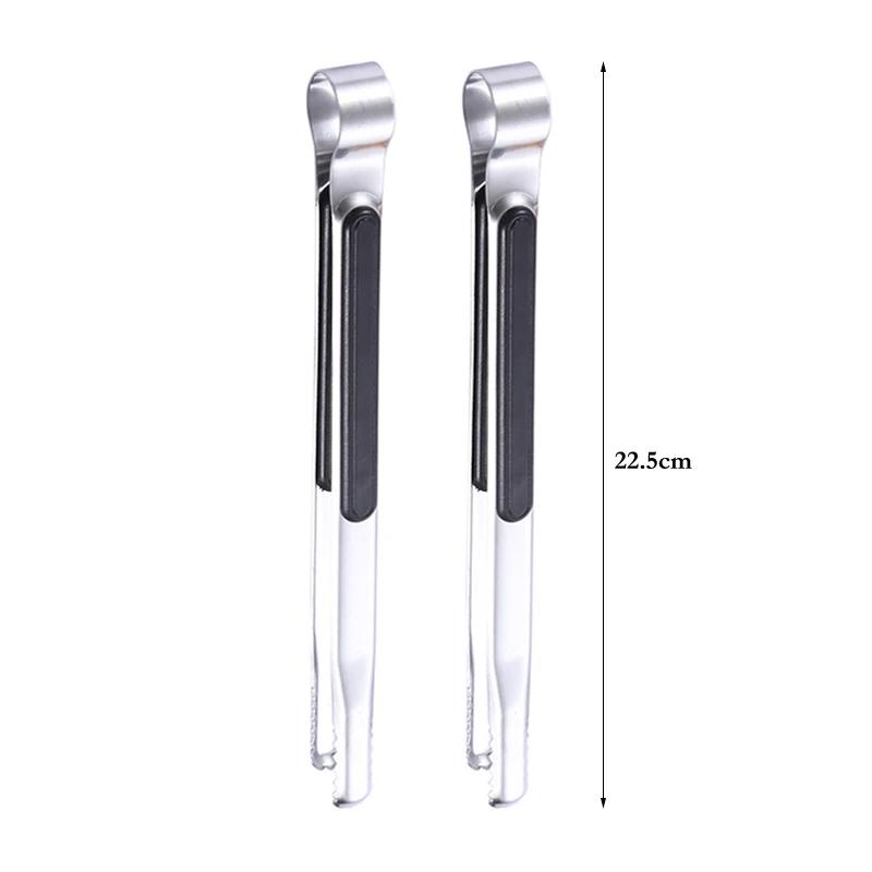 2Pcs BBQ Grill Tongs Korean Barbecue Meat Tongs Stainless Steel Food Clamp Small Cooking Tongs BBQ Accessories Kitchen Tools