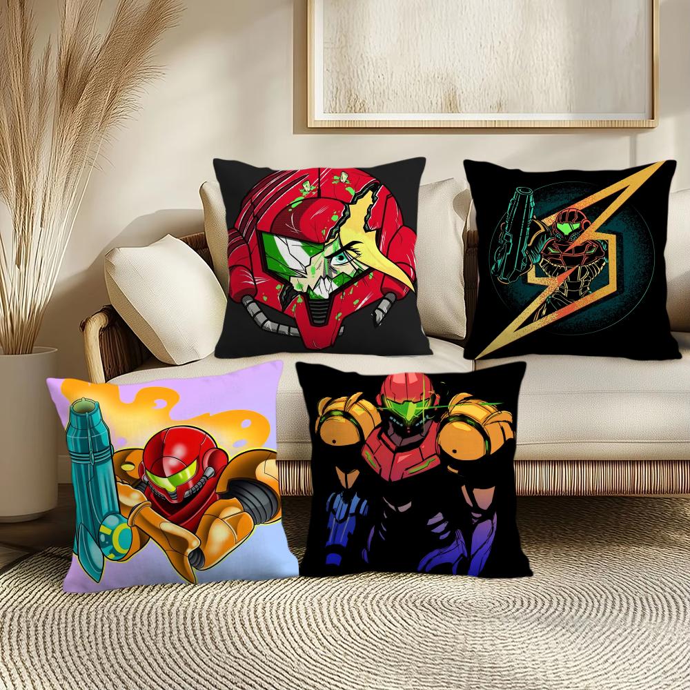 M-Metroids Cushion Cover Soft Short Plush Pillow Cover Smooth Cozy Texture Aesthetic Cushion Case Home Decor