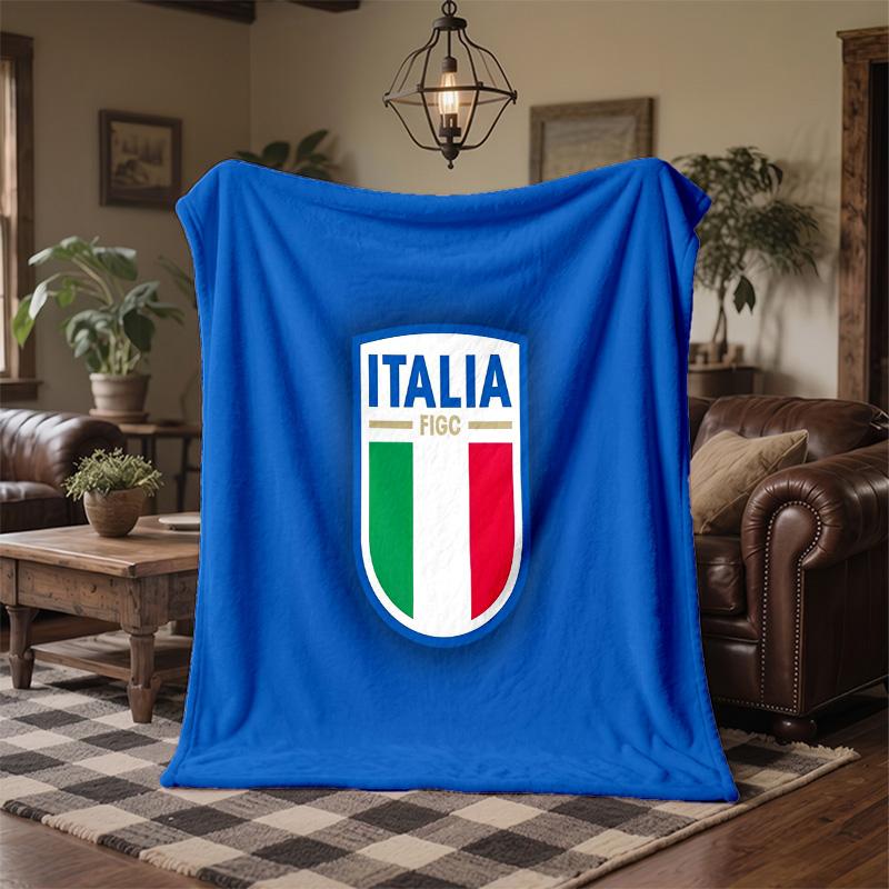 Italy National Football Team Print Flannel Blanket Soft Warm Sofa Bed Throw Blanket For Home Office Bedroom