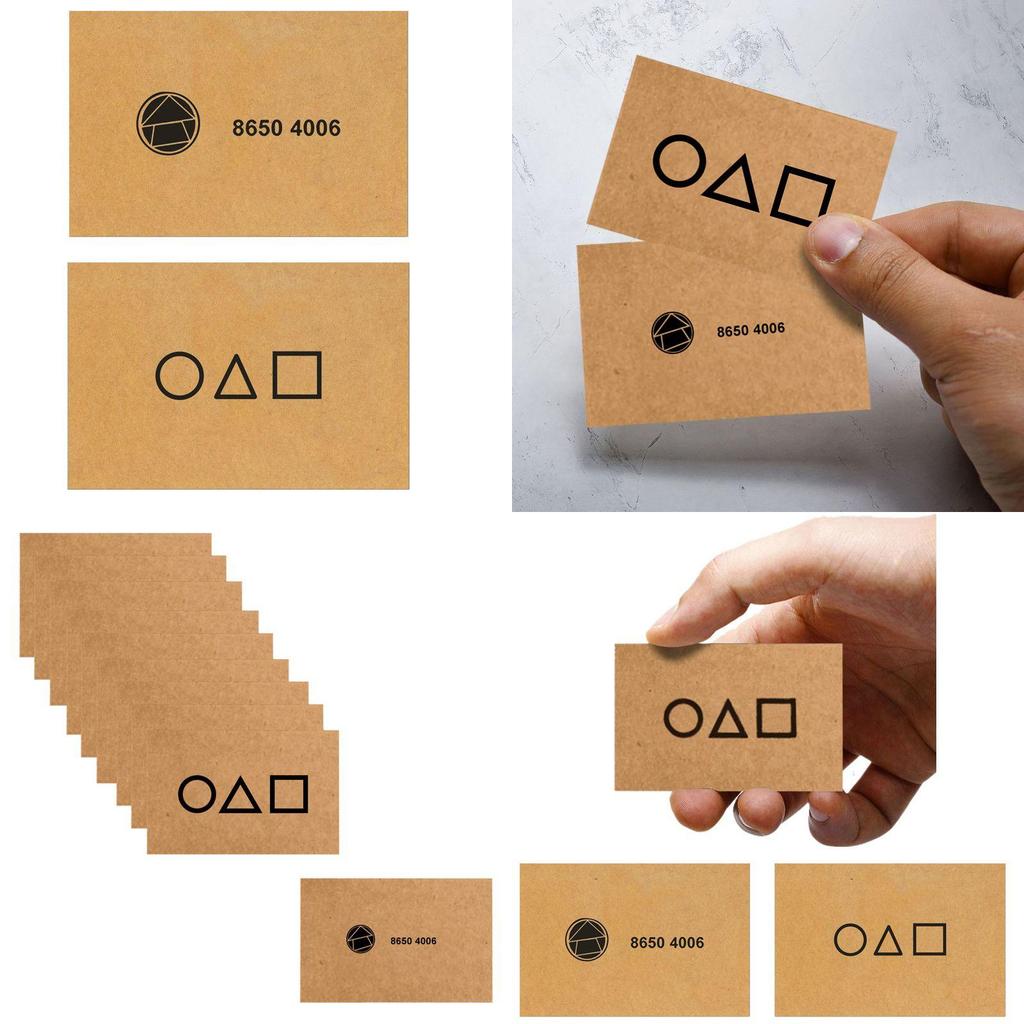 Pacote de Cartões de Visita Convite Místico Jogo da Lula Com Ícones Quadrado Triângulo Círculo