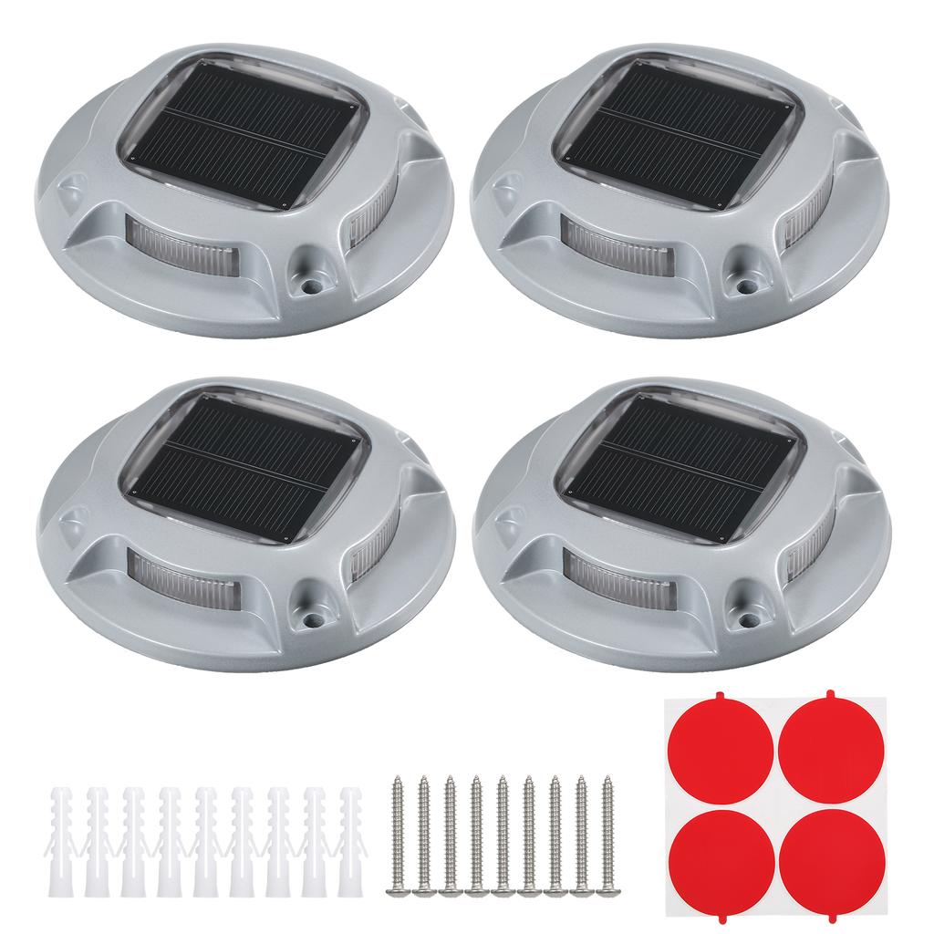 4PCS Solar Powered 8LEDs Boden Auffahrt Licht Deck Lampe IP68 Wasserdicht Eingebaute 600mAh