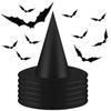 3pcs Halloween Black Witch Hat Creative Party Cosplay Decoration Accessories Family Halloween Hat Pointed Decorative Hat