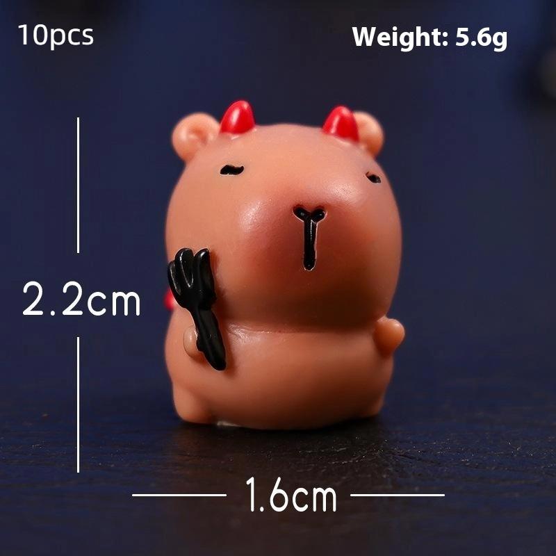 

Набор из 10 настольных украшений Скульптура капибары Хэллоуинские акценты Офисные аксессуары Подарок для гостей