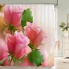 3D Beautiful Flower Printing Bathroom Curtain Polyester Waterproof With Hooks Home Decoration Shower Curtain Bathroom Screen