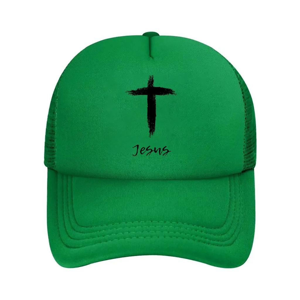 Jesng Unisex Baseball Cap with Cross Logo Fashion Casual Sun Hat for Outdoor Sports and Golf Mesh Baseball Cap