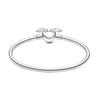 925 Sterling Silver  By Your Side Heart Bangle Fit Original Charm Pendants Making for Girl Women Love Gift