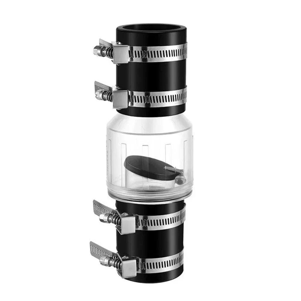 1PC Sewage Check Valve Silent Sewage Check Valve Features A Spring-loaded Flapper For Various Plumbing Systems Bathroom Parts