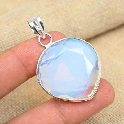 Solid 925 Sterling Silver Precious Gemstone Milky Opal Jewelry Handmade Pendant