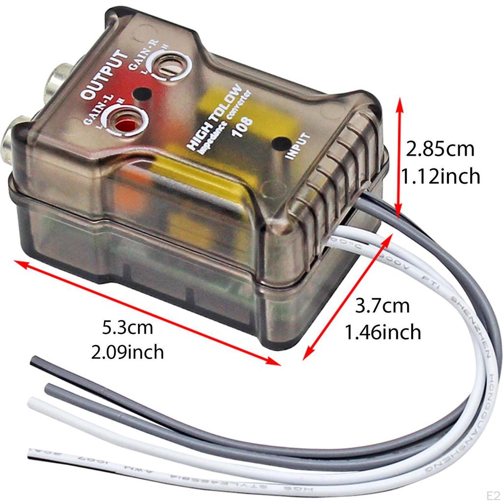 High to Low RCA Converter Audio Impedance Subwoofer Amplifier Sturdy Compact with