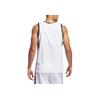 adidas Dettaglio Logo Scollo a V Senza Maniche Canotta da Basket Uomo top Bianco JN0337