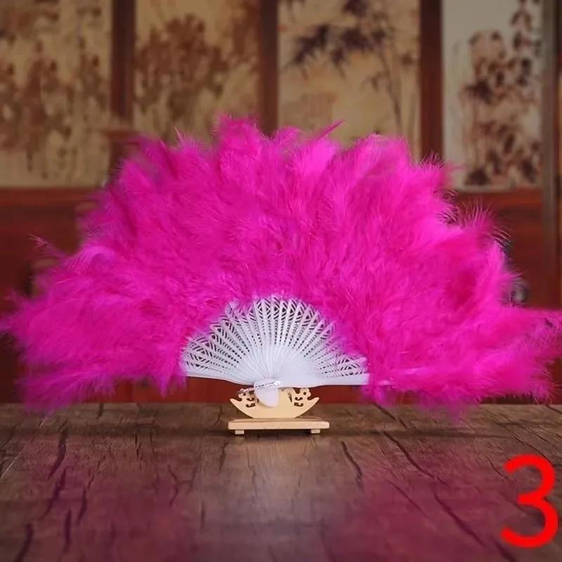 Soft Fluffy Lady Burlesque Wedding Hand Fancy Dress Costume Dance Feather Portable Fan Chinese Decoration Weddings Decorative