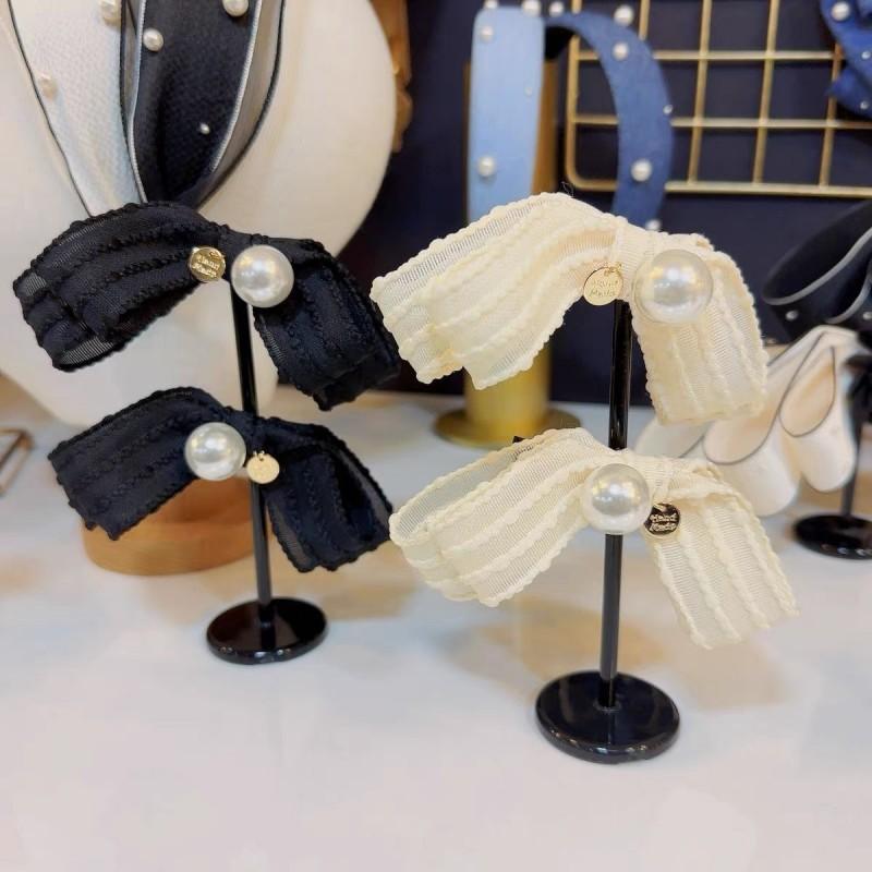 .1/2Pcs Pearl Bow Hair Accessories Clip Girly Temperament Sweet Hair Clip Duckbill Clip Side Bangs Clip Pearl Hair Clip