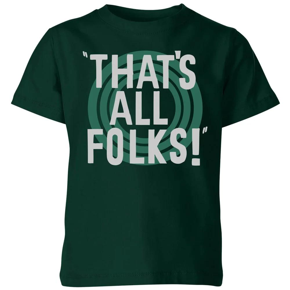 

Looney Tunes That s All Folks Kids T-Shirt - Forest Green - 3-4 Years 100