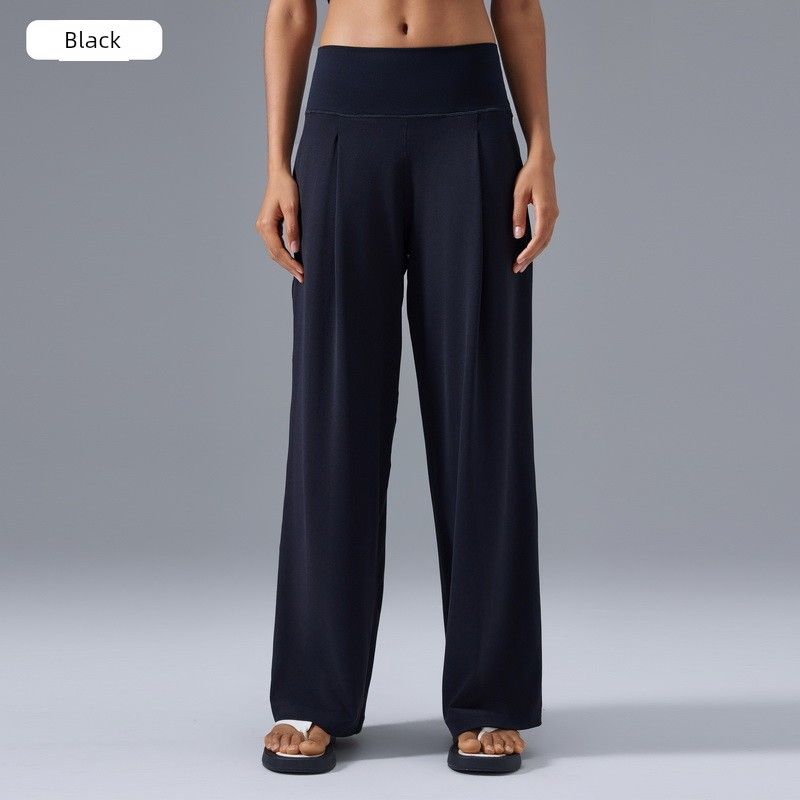 Lu Same Style High Top Sports Yoga Loose Pants Female 2025 Best Selling Back Pocket Quick-Drying Loose Slimming Workout Pants