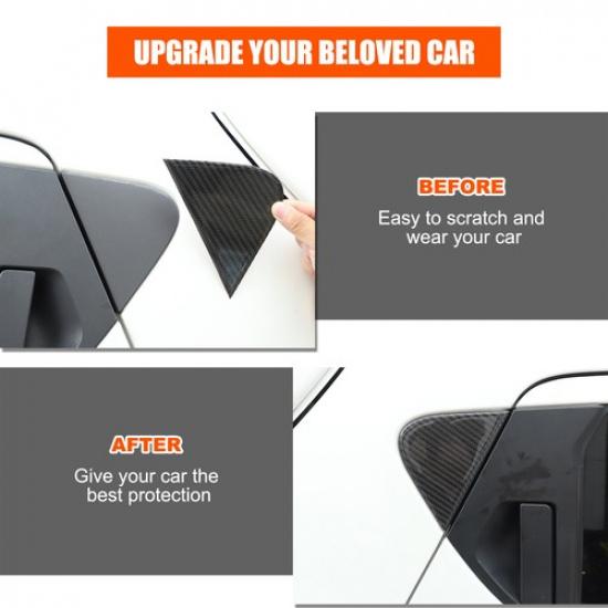 Soft Carbon Outer Door Handle Rear Triangle Trim Sticker For Nissan Juke 2011-19