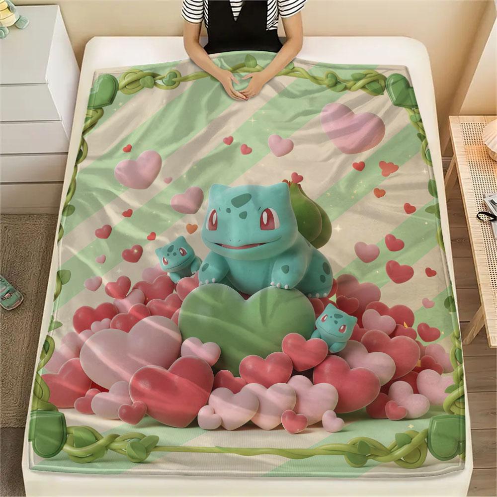 1 Stück Flanelldecke mit Pokemon-Liebesdruck, Hohe Qualität, Bequem für alle Jahreszeiten, Heimdekoration, Wärme und Komfort, Perfekt für Weihnachtsgeschenke