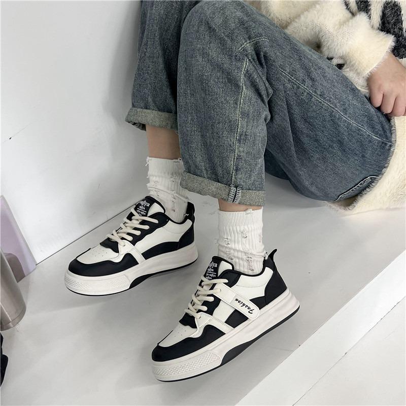 Women's Shoes Casual Sneakers Women's Round Toe Platform  Lace-Up Tennis Women Vulcanized Shoes White Women's Shoes
