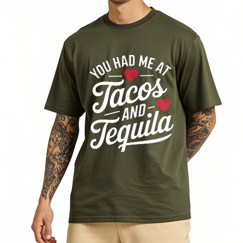 

Summer top Printed Boys Oneck tshirt Cotton You Had Me At Tacos And Tequila Fashion Tee Teenagers Tshirt Oversized Tshirt 4XL