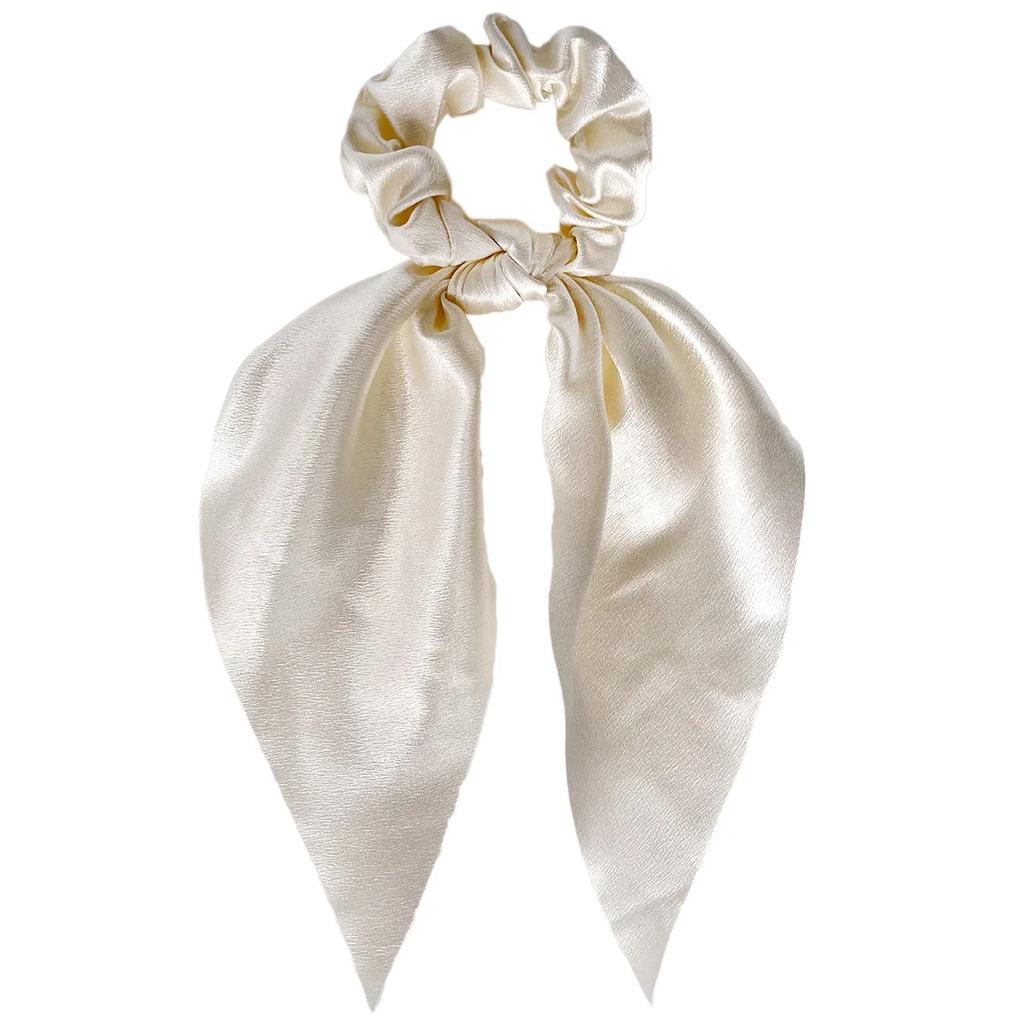 1 Stück Satin Langes Band Scrunchies Damen Mädchen Elastisches Gummi Schleife Haargummis Pferdeschwanzhalter Haaraccessoires