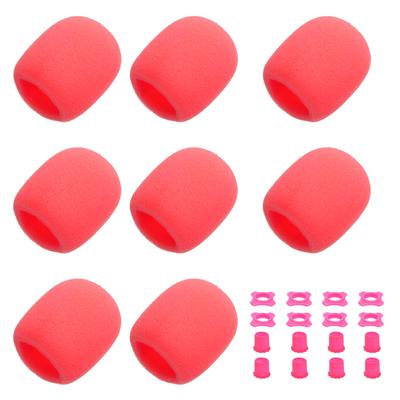 Uxcell 8-Piece Set Microphone Cover, Foam Soundproof Cover for 1.34-inch Microphones, with Silicone Microphone Protection Ring & Anti-Tip Bottom