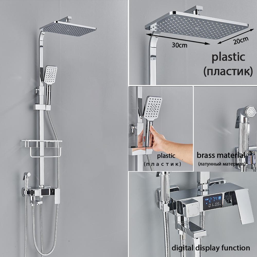 Thermostatic Digital Display Shower Faucet Set Shower Mxer Crane Shower Bath Faucet Bathtub Shower Mixer Taps Bidet Faucet