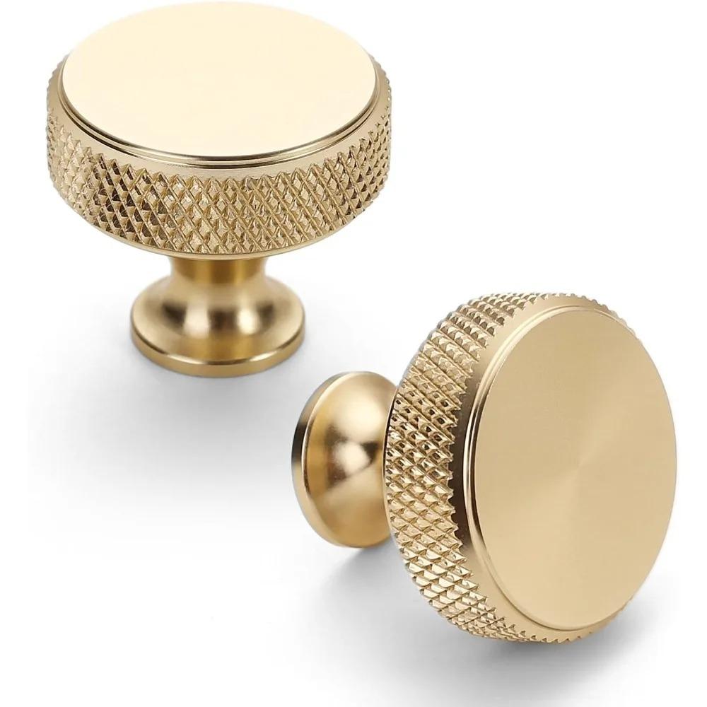 2025 Modern Single Hole Cabinet Handle Round Black Gold Knob Cupboard Black Gold Desk Drawer Pull Solid Aluminum Alloy Furniture