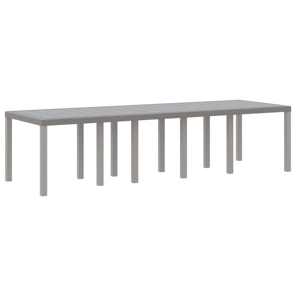 Garden Table Light Gray 300 x 100 x 73 cm Poly Rattan