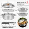 CLS 4.3L Stainless Steel Outdoor Steamer Pot - Portable for Rice, Noodles, Soup Cooking, with Steaming Basket
