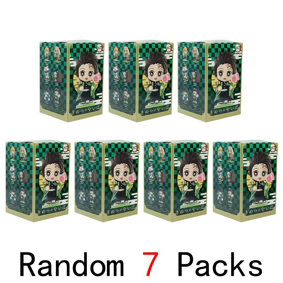 Anime Demon Slayer 6Pcs/Set Small Figure Boxed Character Multiple Combination Sets Cute Anime Toy Gift Collection Decoration PVC