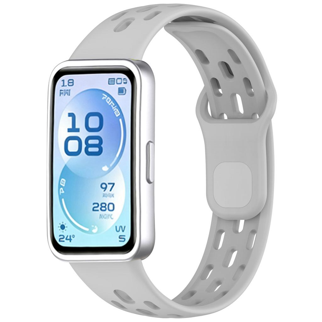 For Band 11/11 Pro Cellular Network Breathable TPE 18mm Watch Strap with Snap Button Buckle