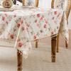 1Pc Nanyang Style Waterproof Polyester-cotton TV Cabinet Cover Tea Table French Style Floral Tablecloth Tassel Decoration