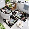 Billie Eilish Custom Name 3Pcs Flannel Bathroom Mat Set Toilet Rug Personalized Bath Decor