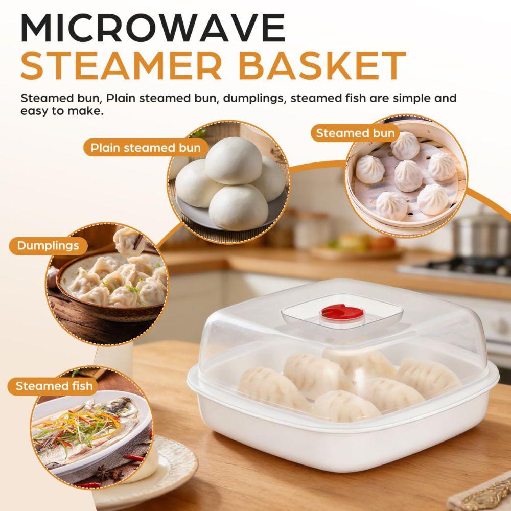 Food Grade Plastic Microwave Oven Steamer Box Microwave Vegetable Steamer  Daily Meal Preparation