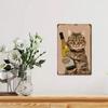 Vintage Cat Metal Tin Sign Retro Wall Art Decor Funny Cat Pub Plaque for Home Office Bar Garage