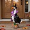 Goose Costume for Yard Display 1 Set Halloween Outfit, Lawn Festive Clothes with Pumpkin Spider Pointed Themed Hat, Porch 23 Inch Statue Outdoor