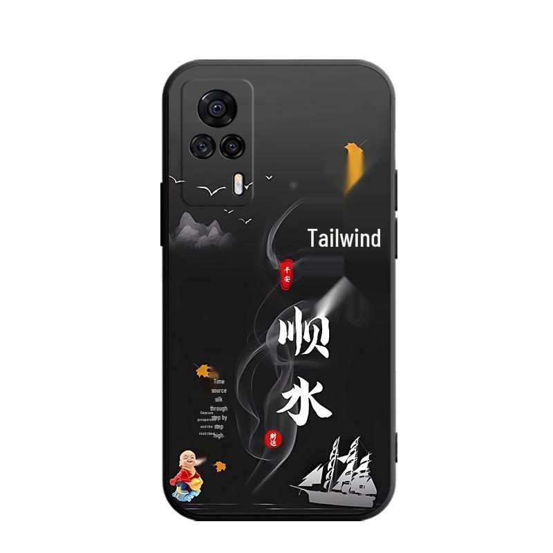 Vivo S9e V2048A Silicone Anti-Drop Cartoon Tempered Film Protective Case