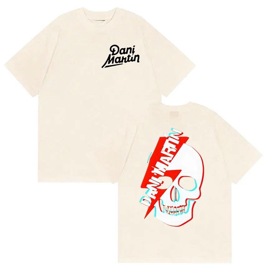 Spanish Rocker Dani Martin 2026 World Tour Concert Merch Vintage Gothic Print Men's Loose Cotton T-Shirt