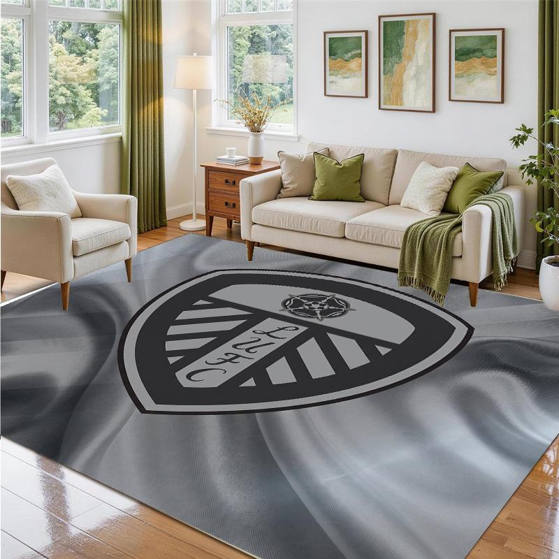 Leeds United Design Crystal Velvet Rug Soft Decorative Mat for Bedroom Entrance