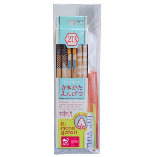 

Tombow Pencil Wood Story Drawing 2B Small Gift Light Blue Pattern KB-KPF01G-2B
