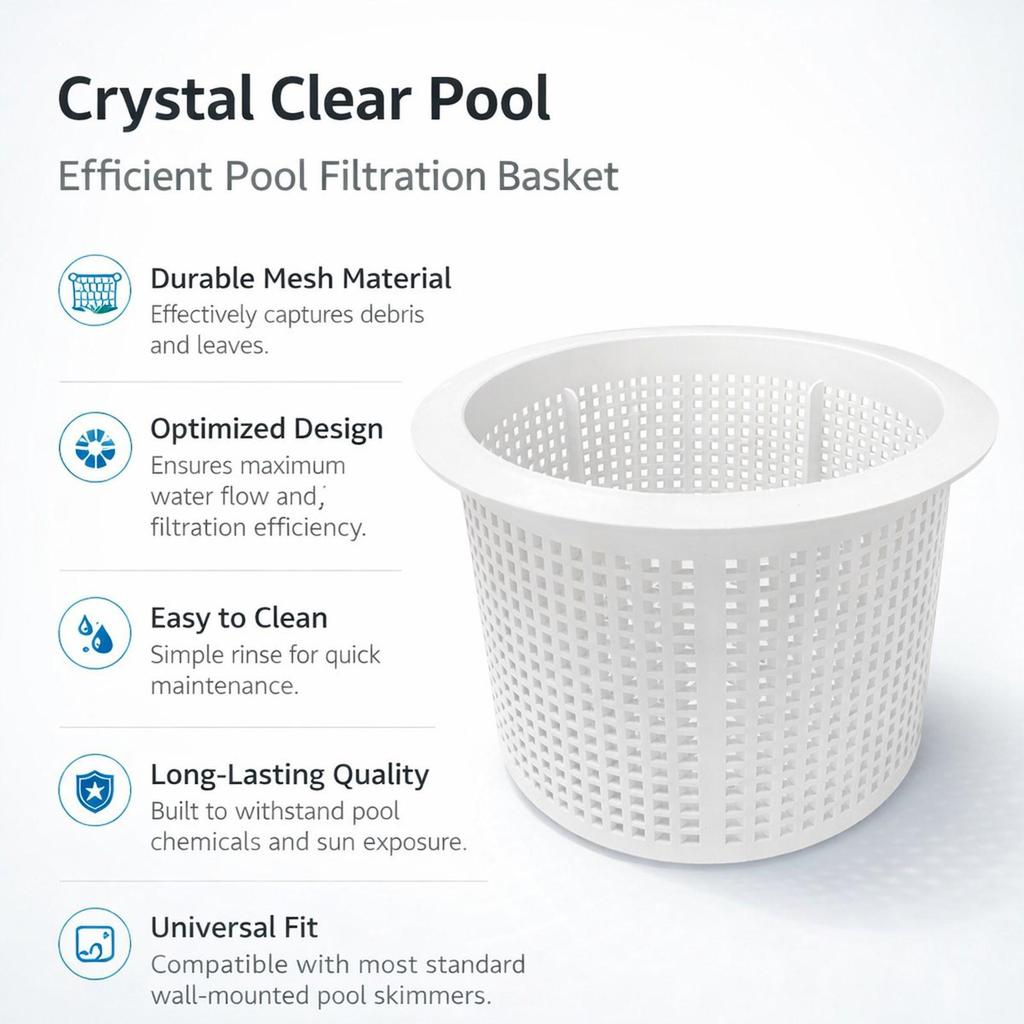 Wall Skimmer Basket Swimming Attachment Pool Filtration Strainer Convenient Assembly