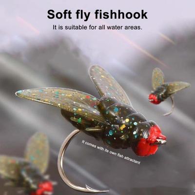 20Pcs Bionic Fly Fishing Baits with Sharp Hook Realistic Looking Compact Design Portable Artificial Lures Fake Baits