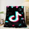 Neon Tiktok Logo Art Portable Blanket/Soft Blanket Bedding Blanket Suitable for Travel Camping Living Rooms Offices Sofas Fan Gifts