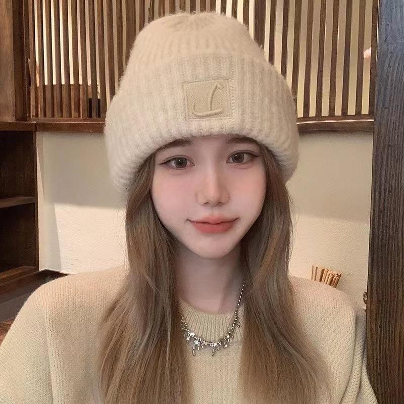 Fisherman knitted hat children autumn and winter plush retro wool hat warm ear protection big head circumference cold hat men's headgear hat