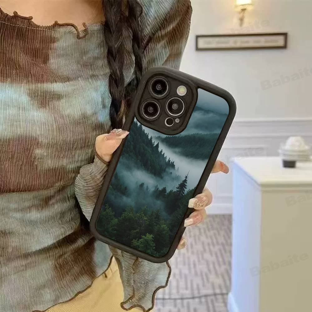 Mountain Forest Phone Case For IPhone 17 16 15 13 11 12 14 Pro Max Plus Silicone Cover Shell